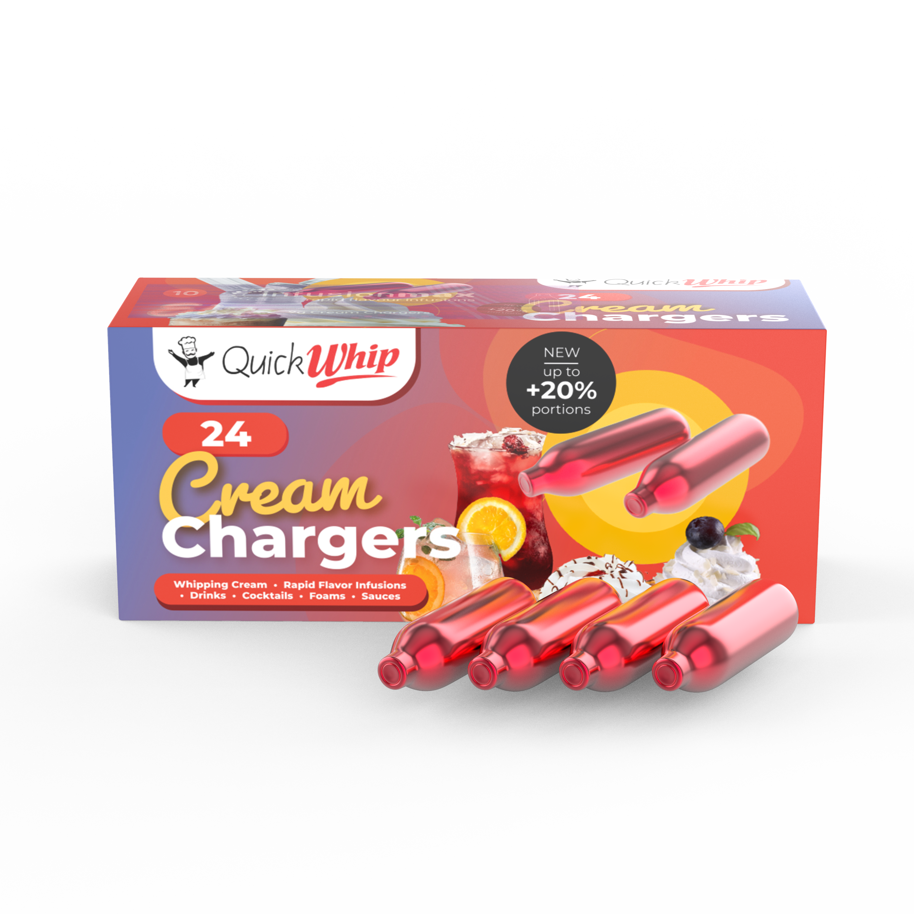 *NEW 2022* QuickWhip PRO 9g! Cream Chargers - 24pks